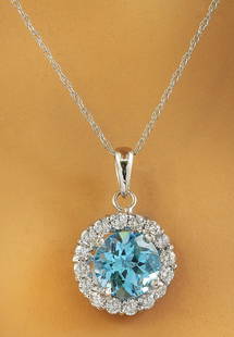 1.82 CTW Topaz 18K White Gold Diamond Necklace: 1.82 CTW Topaz 18K White Gold Diamond Necklace Manufacturer's Suggested Retail Price: $ 1500.00 Stamped: 18K Total Necklace Weight: 0.90 Grams Necklace Length 18 Inches Topaz Weight: 1.50 Carat