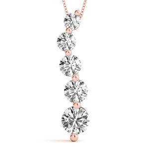 Natural 0.97 CTW Diamond Pendant 18K Rose Gold