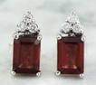 2.65 CTW Garnet 18K White Gold Diamond Earrings