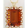 55 CTW Natural Citrine Pendant In 14k Solid Yellow Gold