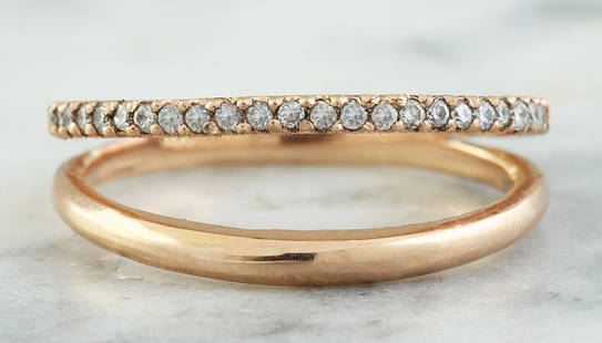 0.25 CTW 14K Rose Gold Diamond Ring: 0.25 CTW 14K Rose Gold Diamond Ring Manufacturer's Suggested Retail Price: $ 1700.00 Stamped: 14K Ring Size: 7 Total Ring Weight: 3.1 Grams Diamond Weight: 0.25 Carat (F-G Color, VS2-SI1