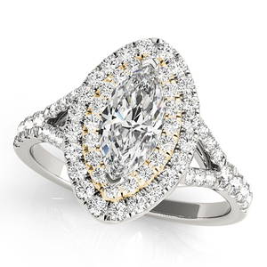 Natural 1.5 CTW Diamond Engagement Ring 18K Yellow Gold