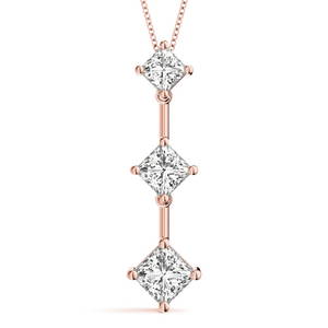 Natural 1.56 CTW Diamond Pendant 18K Rose Gold