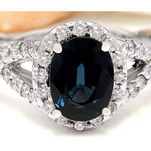 2.80 CTW Natural Sapphire 14K Solid White Gold Diamond Ring: 2.80 CTW Natural Sapphire 14K Solid White Gold Diamond Ring Manufacturer's Suggested Retail Price: $ 4100.00 2.80 Carat Natural Sapphire 14K Solid White Gold Diamond Ring Item Type: Ring 