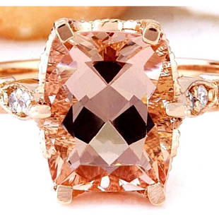 3.4 CTW Natural Morganite 18K Solid Rose Gold Diamond Ring: 3.4 CTW Natural Morganite 18K Solid Rose Gold Diamond Ring Manufacturer's Suggested Retail Price: $ 2400.00 3.4 Carat Natural Morganite 18K Solid Rose Gold Diamond Ring Item Type: Ring Item