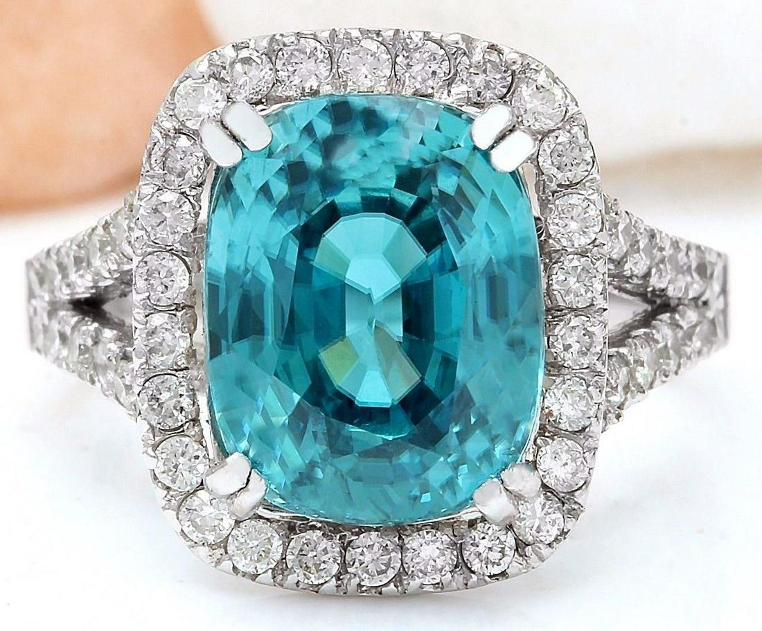 7.34 CTW Natural Zircon 18K Solid White Gold Diamond Ring: 7.34 CTW Natural Zircon 18K Solid White Gold Diamond Ring Manufacturer's Suggested Retail Price: $ 5100.00 7.34 Carat Natural Zircon 18K Solid White Gold Diamond Ring Item Type: Ring Item Style: Cockt