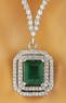 8.20 CTW Emerald 18K White Gold Diamond Necklace