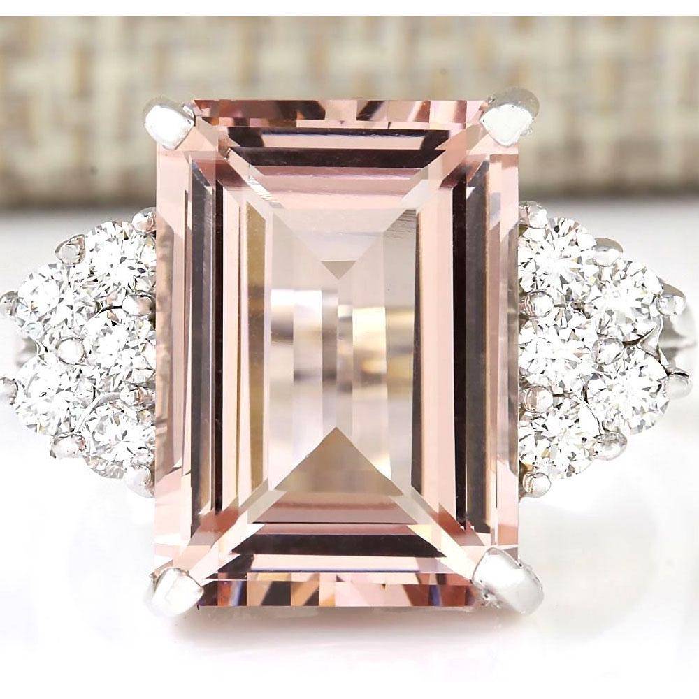 7.25 CTW Natural Morganite And Diamond Ring 14k Solid White Gold: 7.25 CTW Natural Morganite And Diamond Ring 14k Solid White Gold Manufacturer's Suggested Retail Price: $ 3800.00 Stamped: 14K Ring Size: 6.75 Total Ring Weight: 7.2 Grams Diamond Weight: Total Natura
