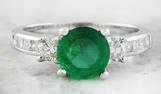 1.98 CTW Emerald 18K White Gold Diamond Ring