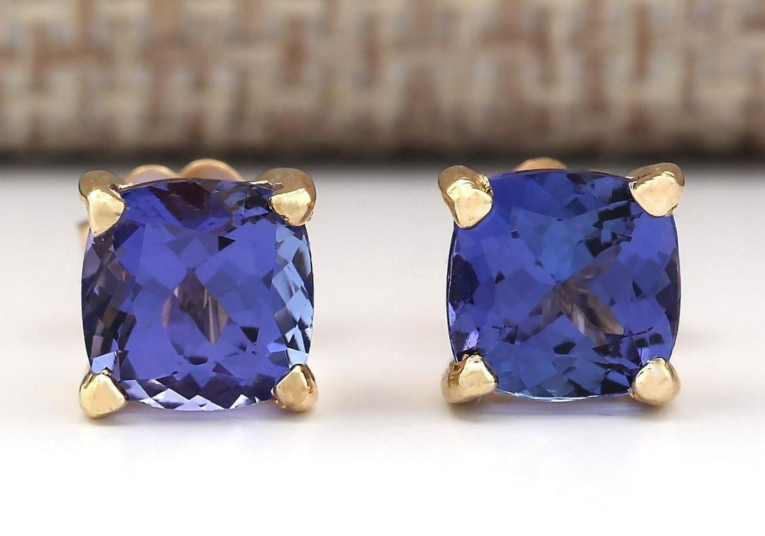 2.90 CTW Natural Blue Tanzanite Earrings 18K Solid Yellow Gold: 2.90 CTW Natural Blue Tanzanite Earrings 18K Solid Yellow Gold Manufacturer's Suggested Retail Price: $ 2500.00 Stamped: 18K Total Earring Weight: 1.4Grams Gemstone Weight: Total Natural Tanzanite Wei