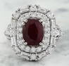 5.70 CTW Ruby 18K White Gold Diamond Ring