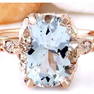 3.40 CTW Natural Aquamarine 14K Solid Rose Gold Diamond Ring