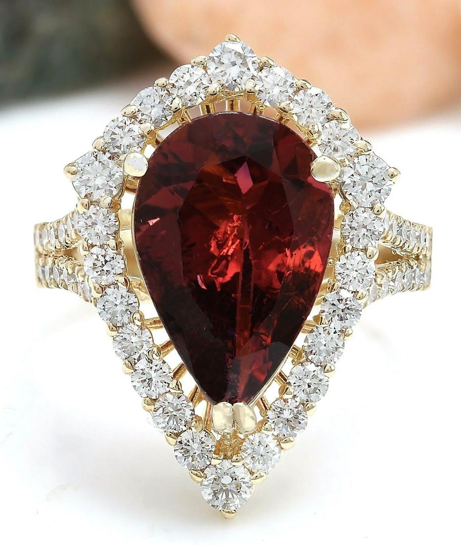 5.93 CTW Natural Tourmaline 14K Solid Yellow Gold Diamond Ring: 5.93 CTW Natural Tourmaline 14K Solid Yellow Gold Diamond Ring Manufacturer's Suggested Retail Price: $ 4900.00 5.93 Carat Natural Tourmaline 14K Solid Yellow Gold Diamond Ring Item Type: Ring Item St