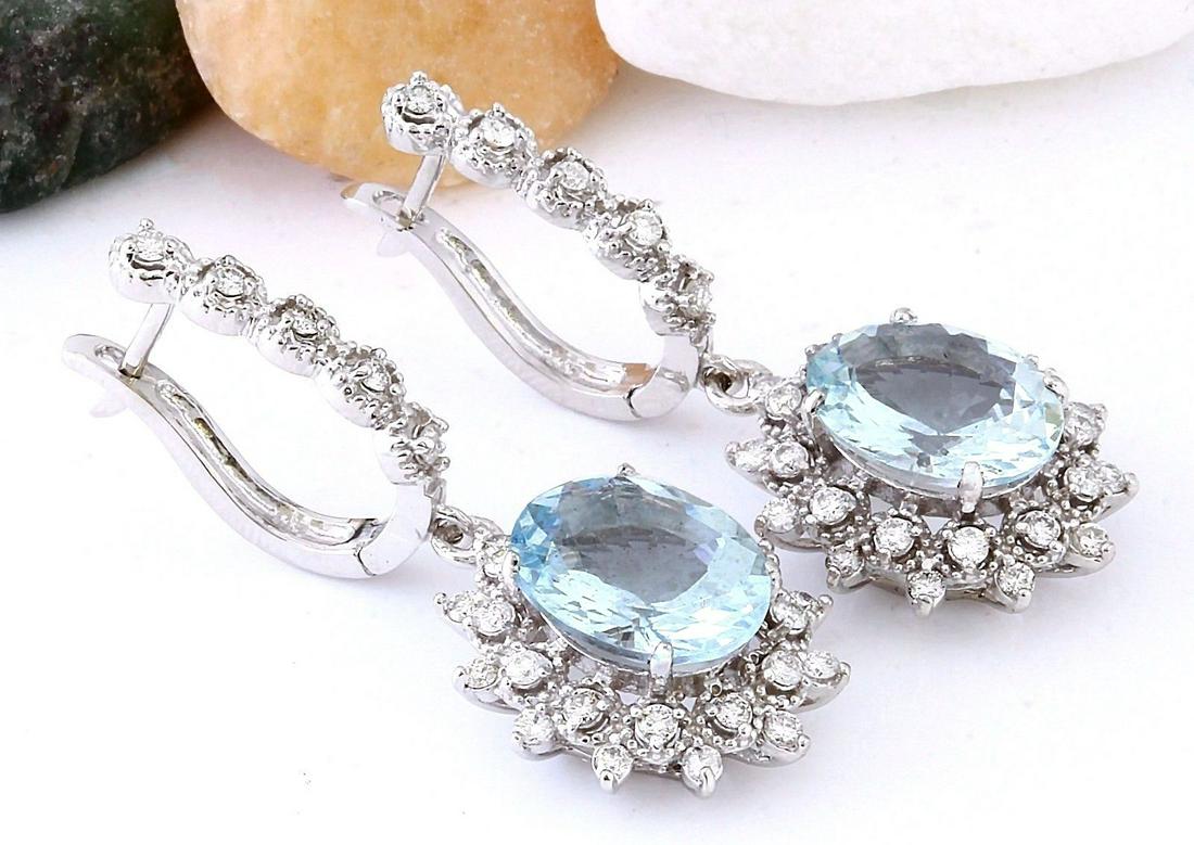 7.30 CTW Natural Aquamarine 14K Solid White Gold Diamond Earrings: 7.30 CTW Natural Aquamarine 14K Solid White Gold Diamond Earrings Manufacturer's Suggested Retail Price: $ 5300.00 7.30 Carat Natural Aquamarine 14K Solid White Gold Diamond Earrings Item Type: Earrin
