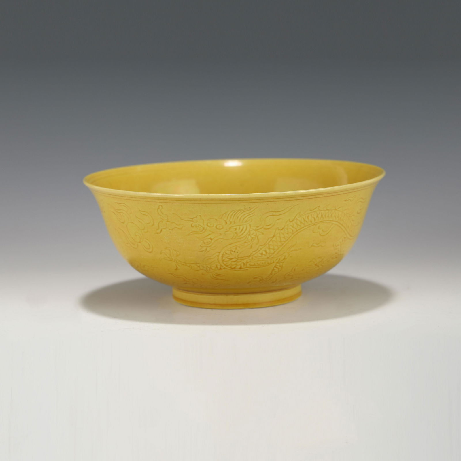 ZHENGDE DRAGON YELLOW GLAZED BOWL (1 of 10)
