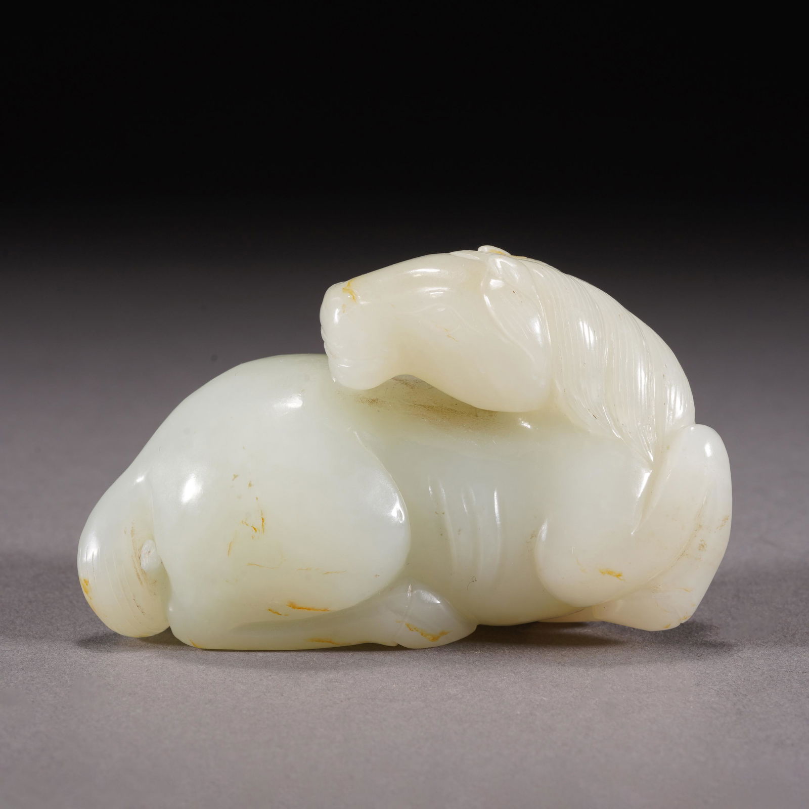 A CHINESE WHITE JADE HORSE PAPER WEIGHT (1 of 7)
