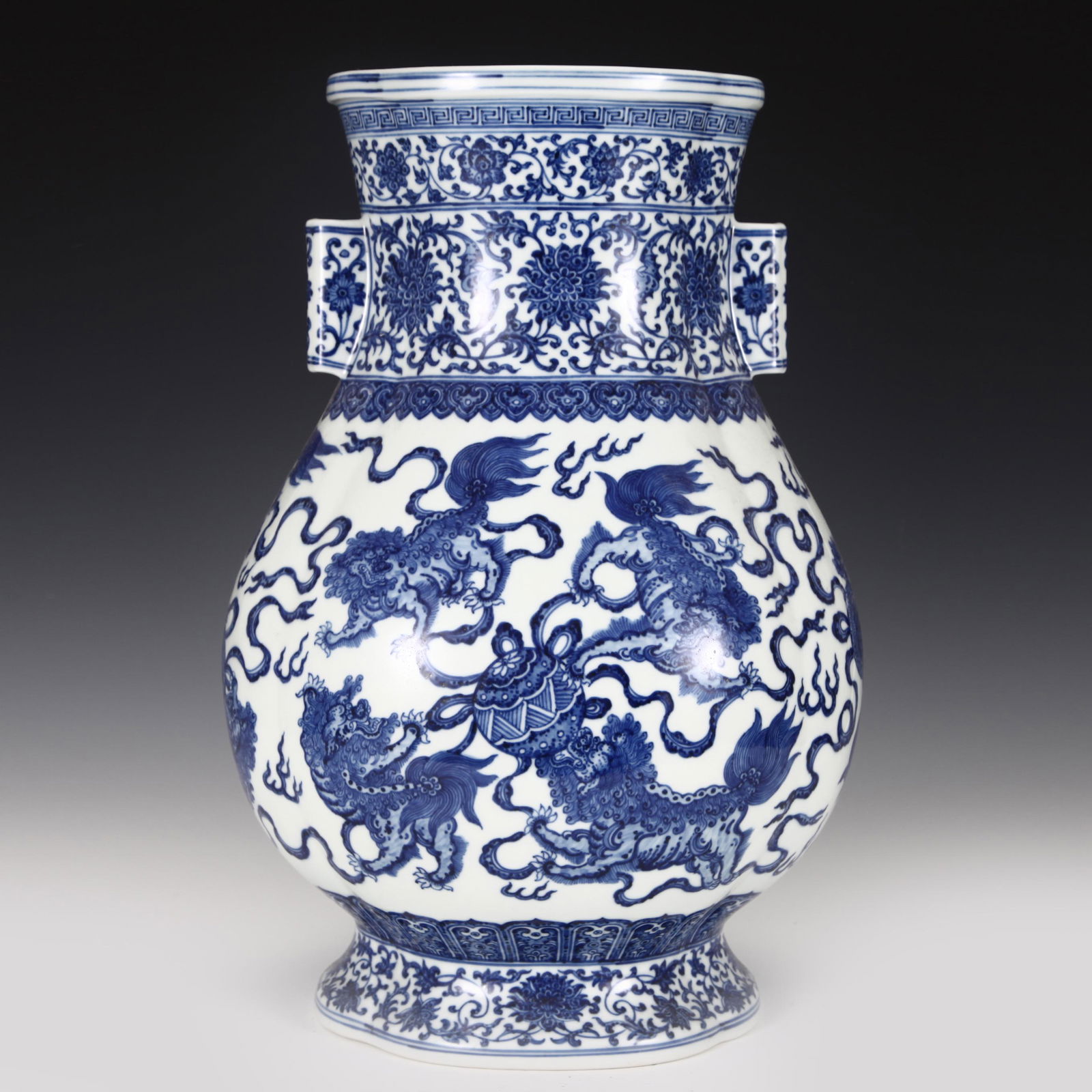 A CHINESE BLUE AND WHITE PORCELAIN VASE (1 of 9)