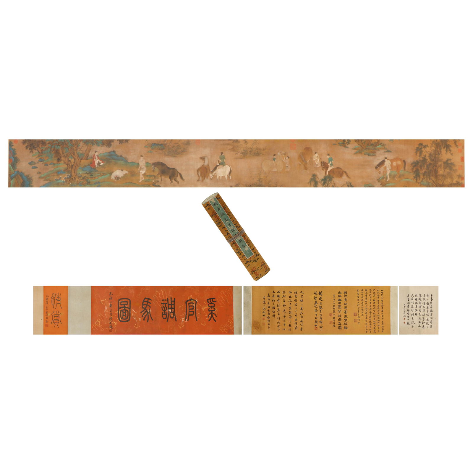 A CHINESE PAINTING OF FIGURE STORY AND CALLIGRAPHY (1 of 16)