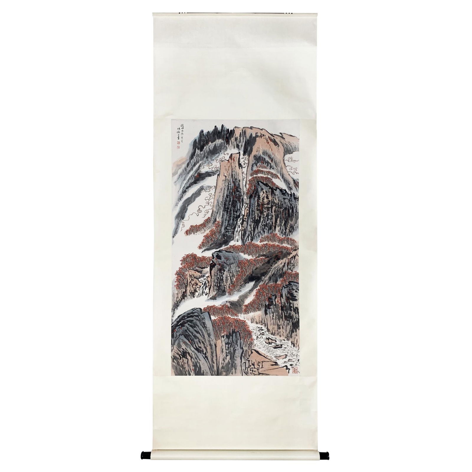 A CHINESE PAINTING OF MOUNTAINS LANDSCAPE (1 of 9)