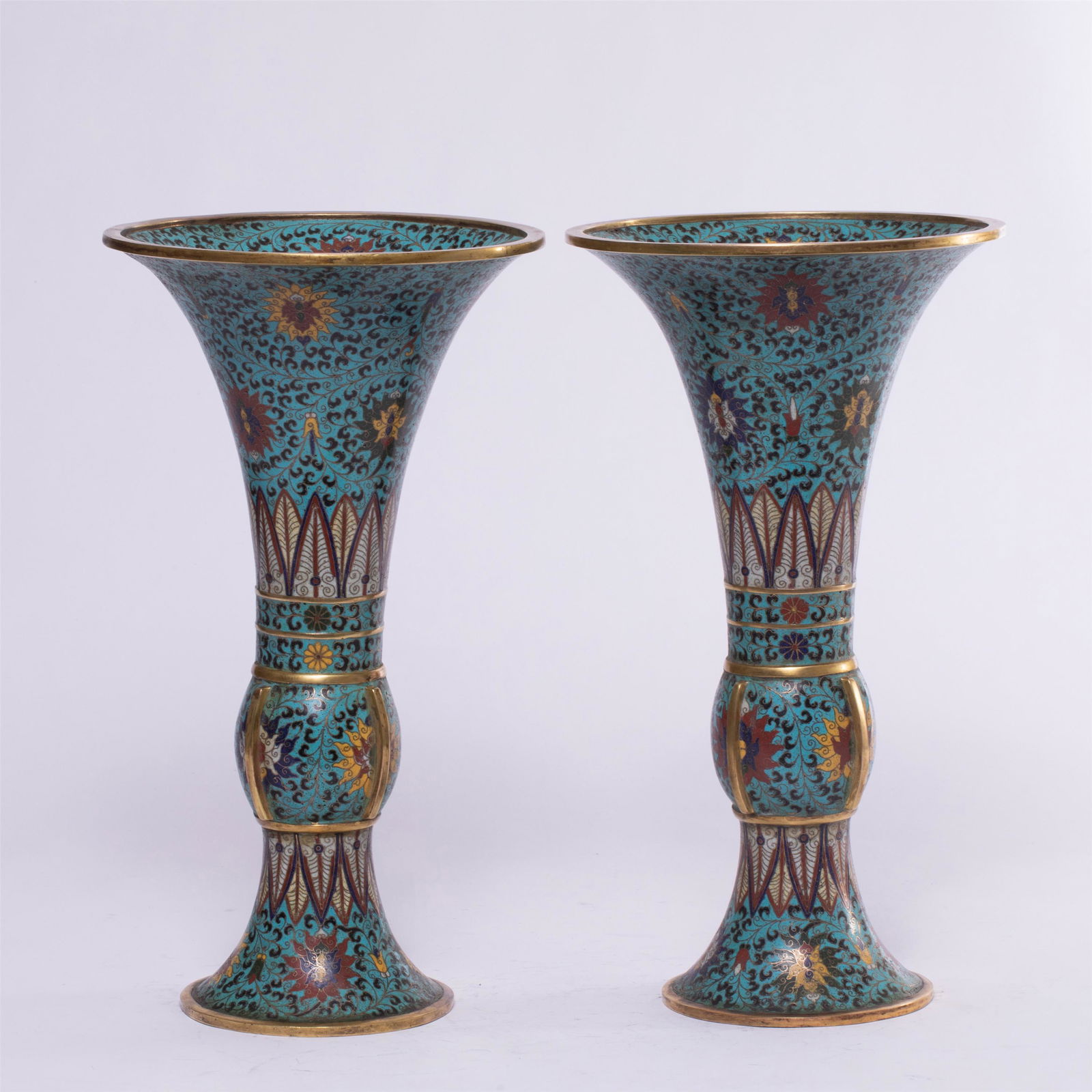 A PAIR OF CLOISONNE ORNAMENTS (1 of 9)