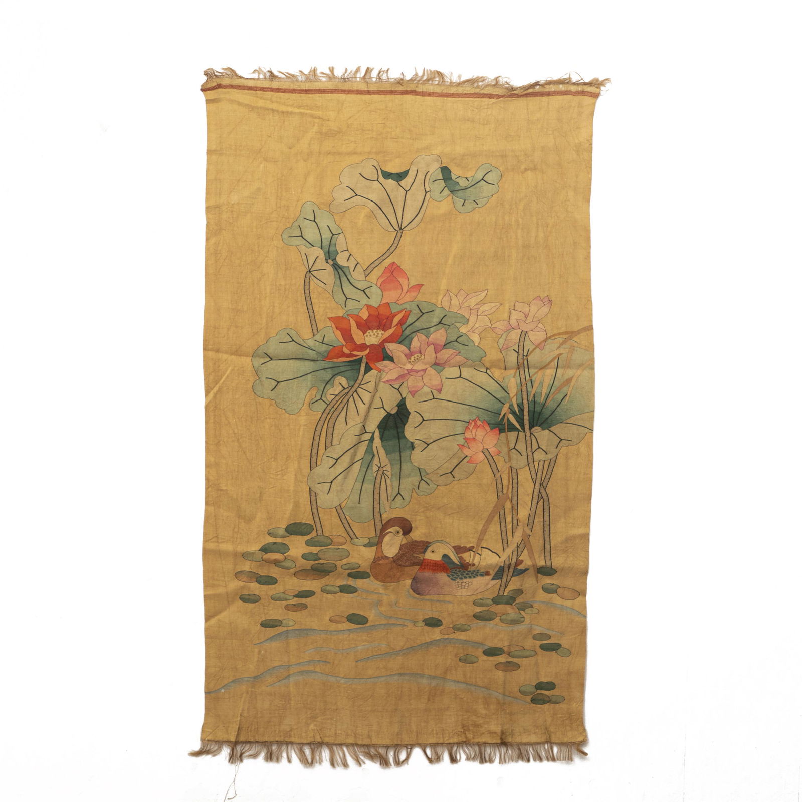 A LOTUS FLOWERS AND BIRDS KESI TAPESTRY (1 of 11)
