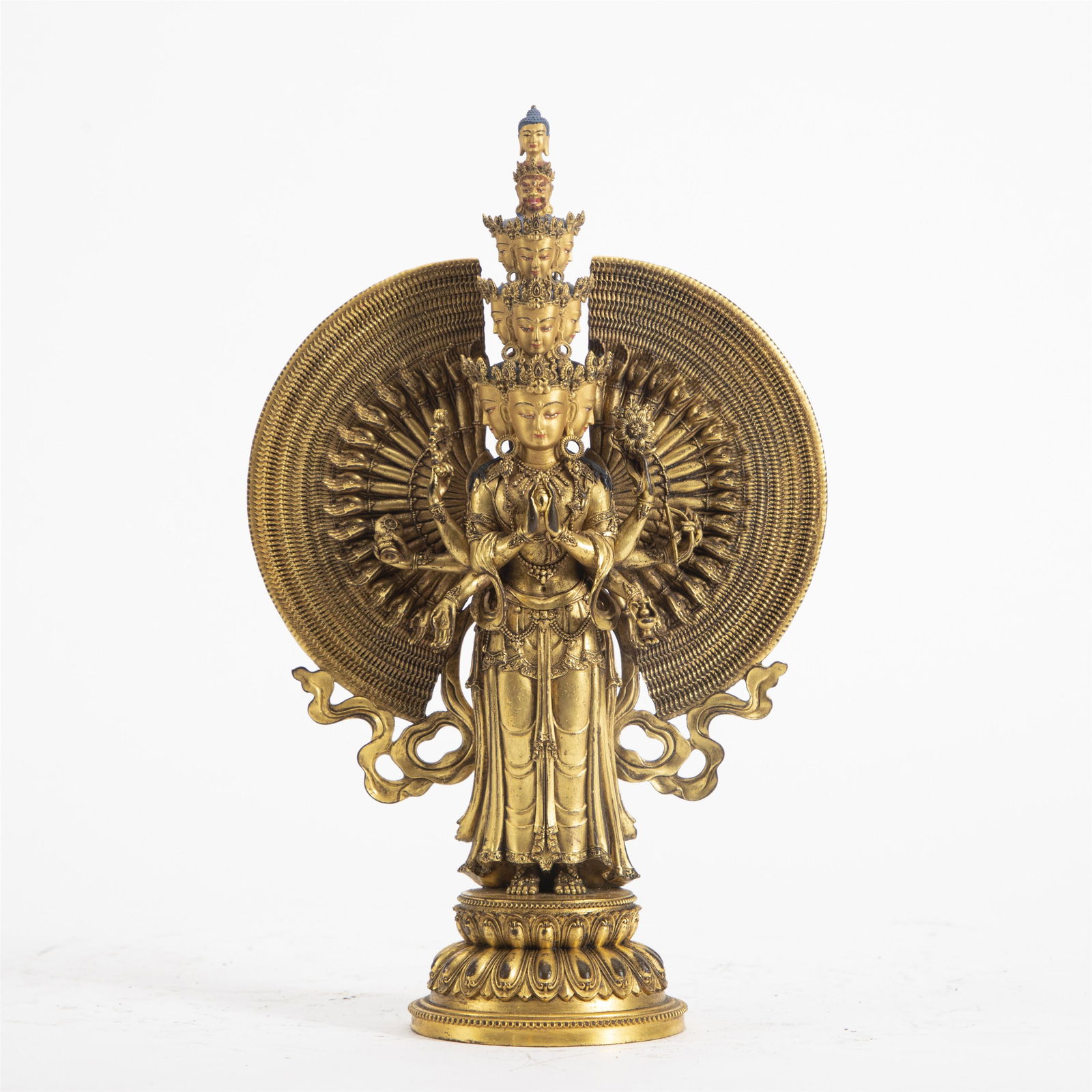 A GILT BRONZE FIGURE OF BUDDHA STATUE (1 of 8)