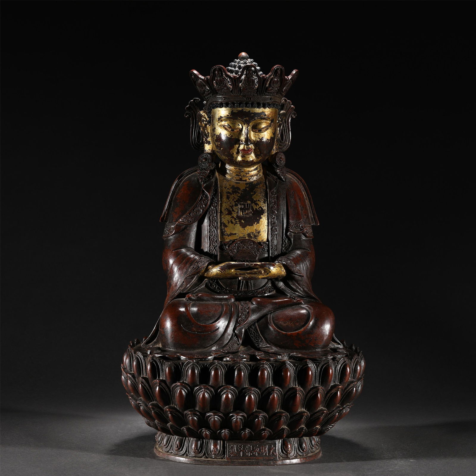 A BRONZE FIGURE OF GUANYIN BUDDHA STATUE/MING DYNASTY (1 of 9)