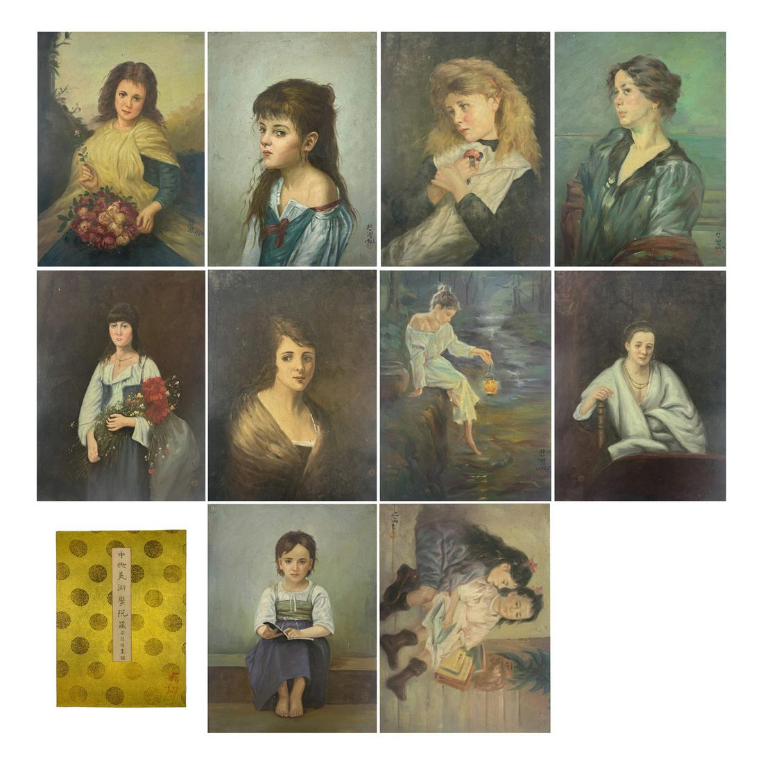 A COLLECTION PAINTINGS OF FIGUES ,SIGNED XU BEIHONG (1 of 12)