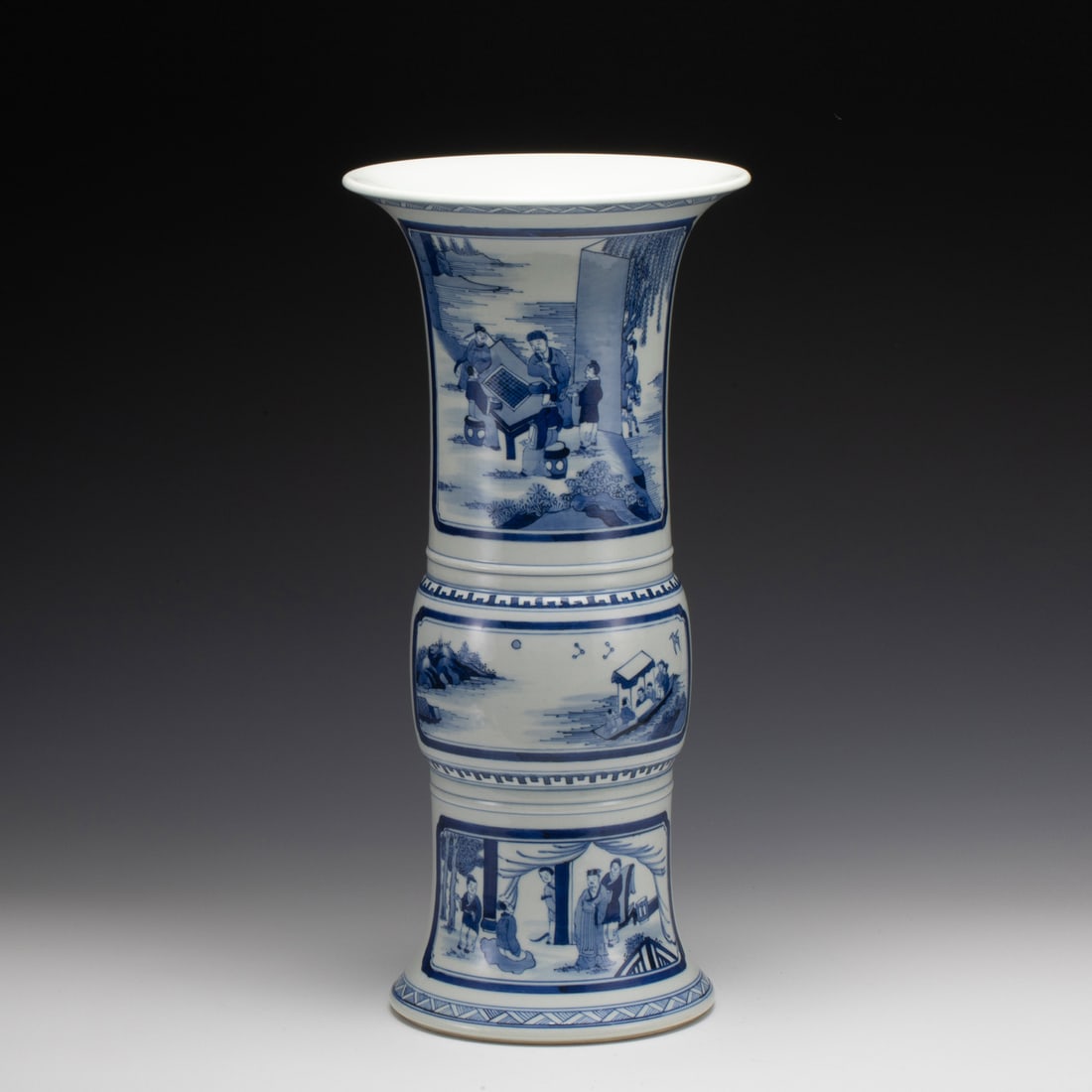 QING KANGXI BLUE & WHITE GOBLET VASE (1 of 12)