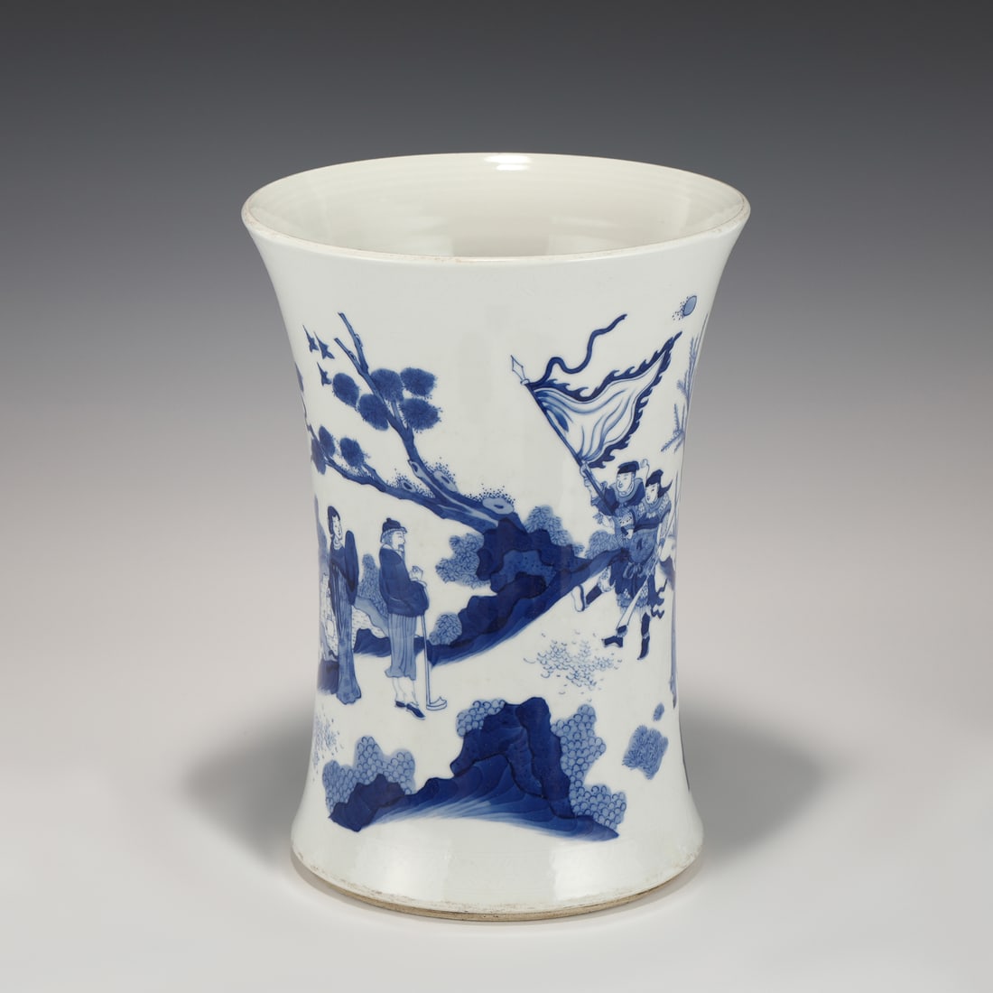 MING BLUE & WHITE BRUSH POT (1 of 10)