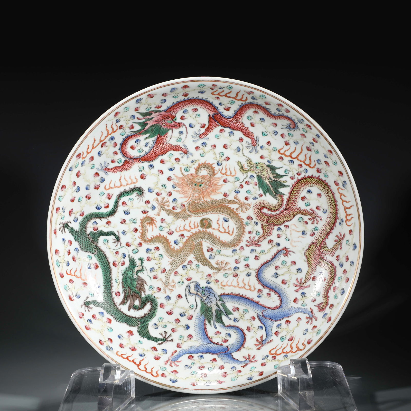 GUANGXU FAMILLE ROSE DRAGON PLATE (1 of 10)