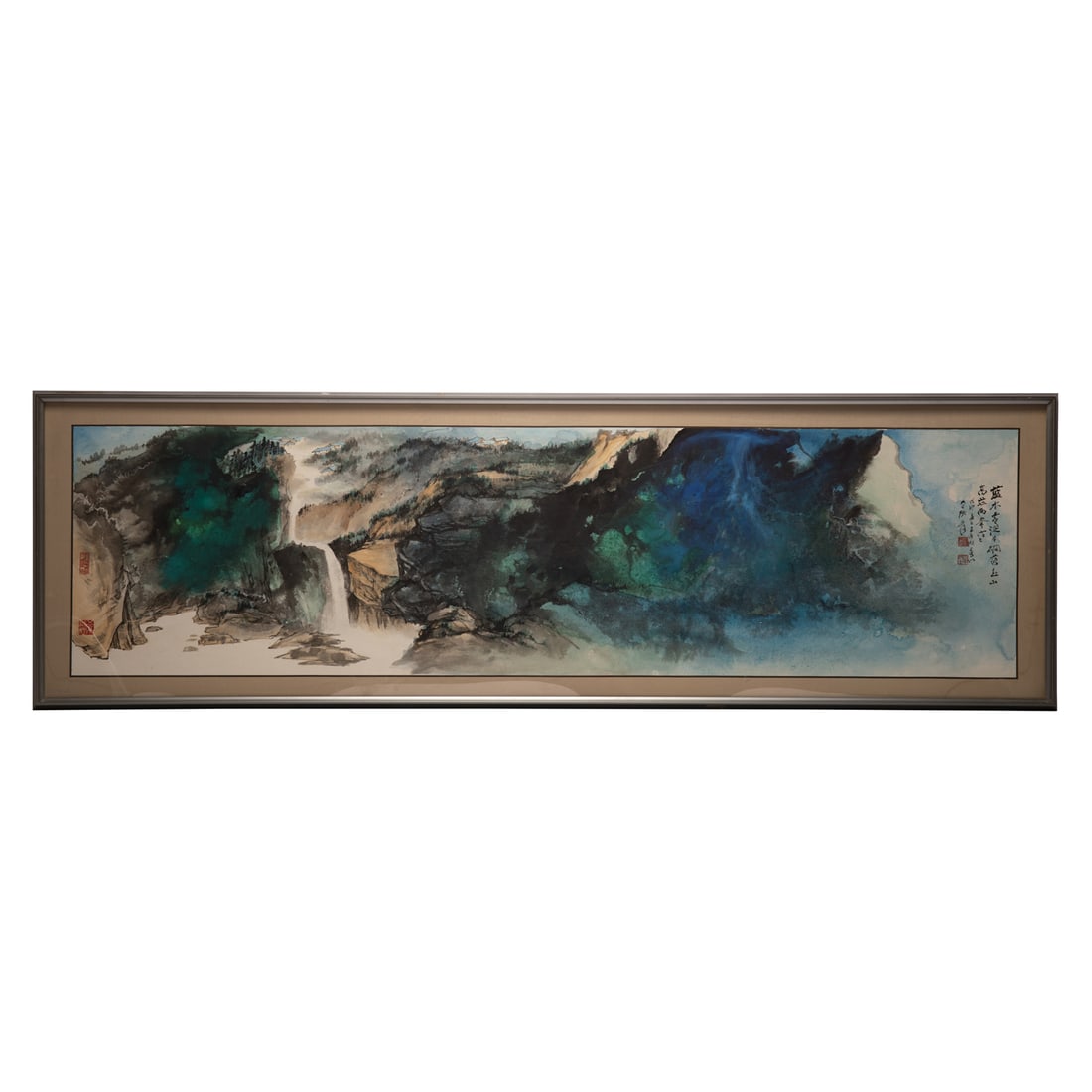 ZHANG DAQIAN SPLASHED COLOR LANDSCAPE FRAMED PAINTING (1 of 7)