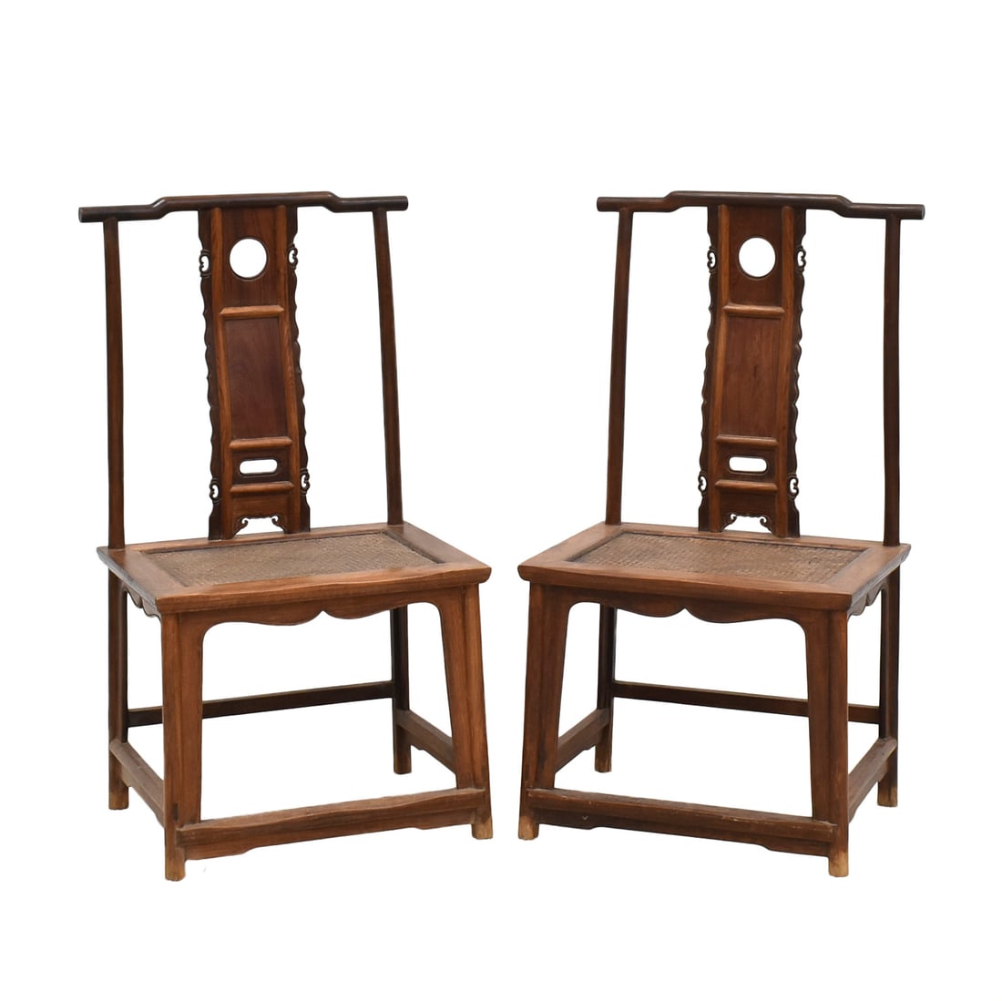 ANTIQUE PAIR HUANGHUALI CARVED OFFICER HAT CHAIRS (1 of 11)