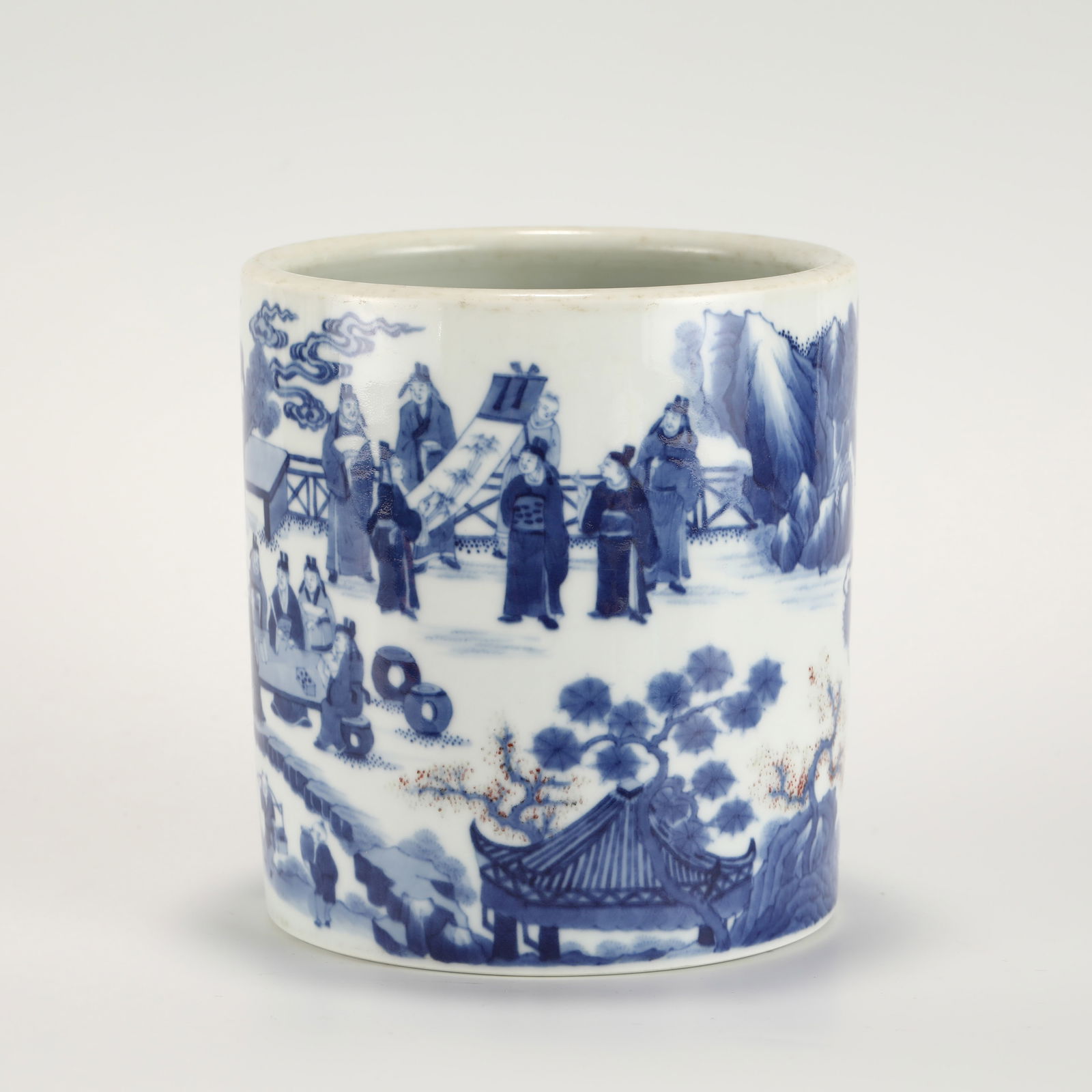 QING YONGZHENG BLUE AND WHITE PEN HOLDER (1 of 9)