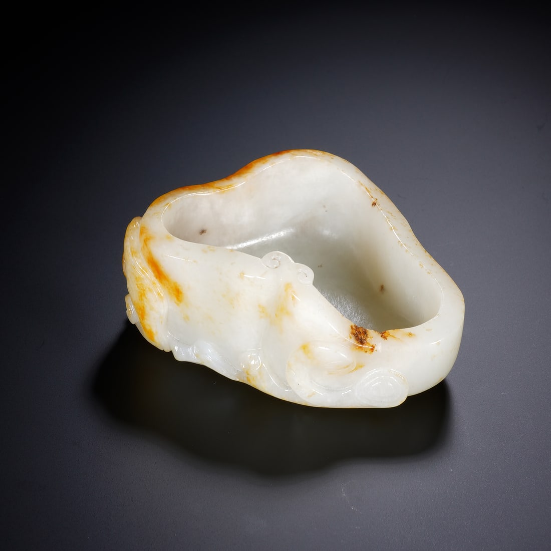 CHINESE WHITE JADE BRUSH WASHER WITH SKIN (1 of 9)