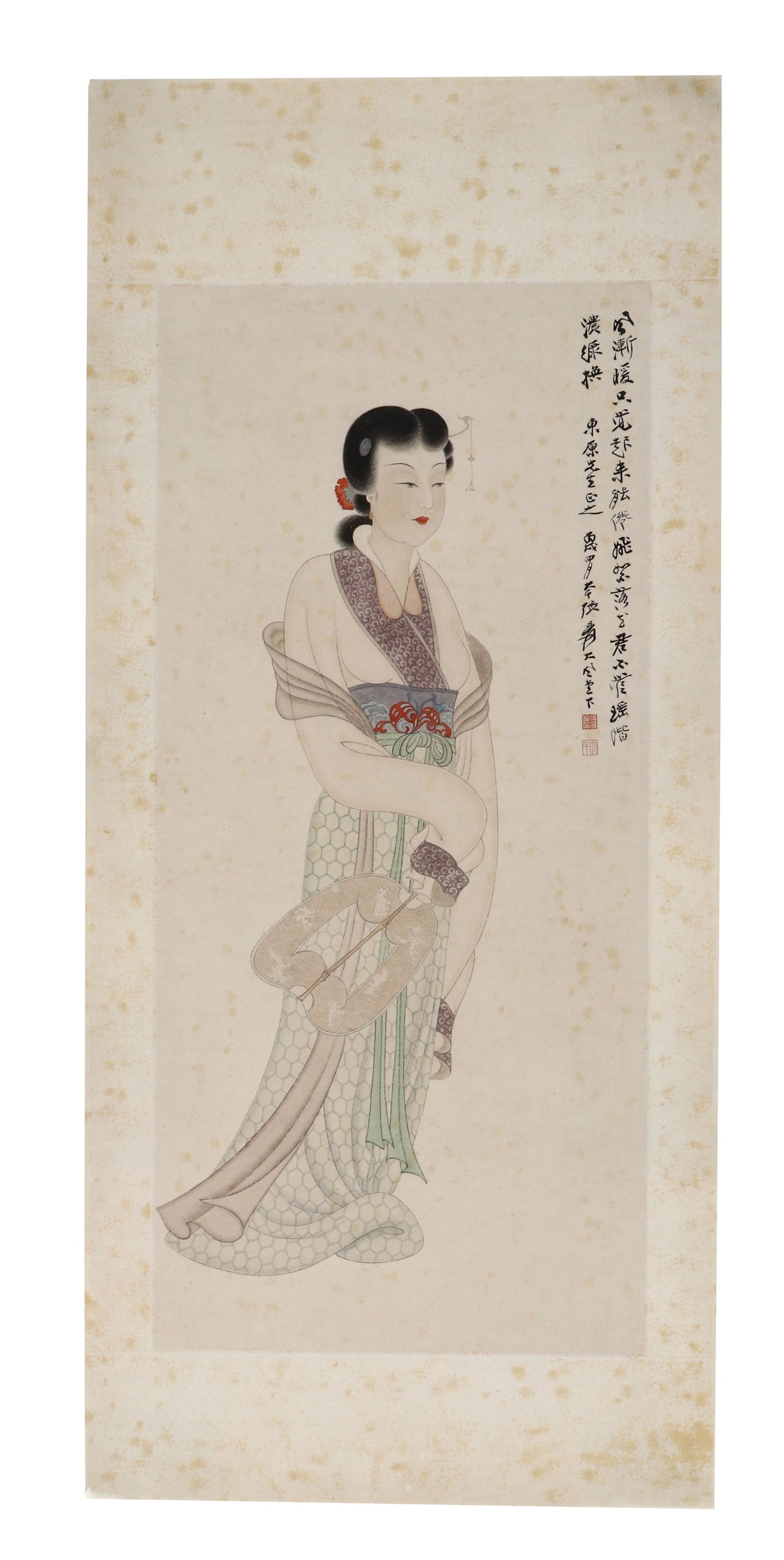 1946 ZHANG DAQIAN LADY GONGBI PAINTING (1 of 8)
