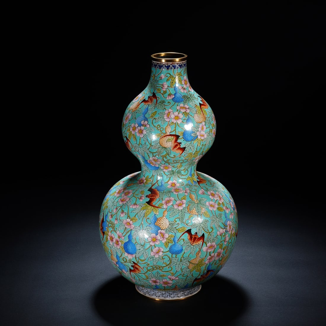 A CHINESE ENAMEL GOURD VASE,  (1 of 8)