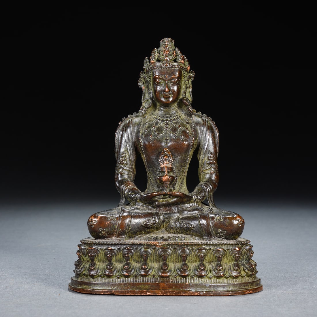 A CHINESE BRONZE AMITAYUS BUDDHA,  (1 of 8)