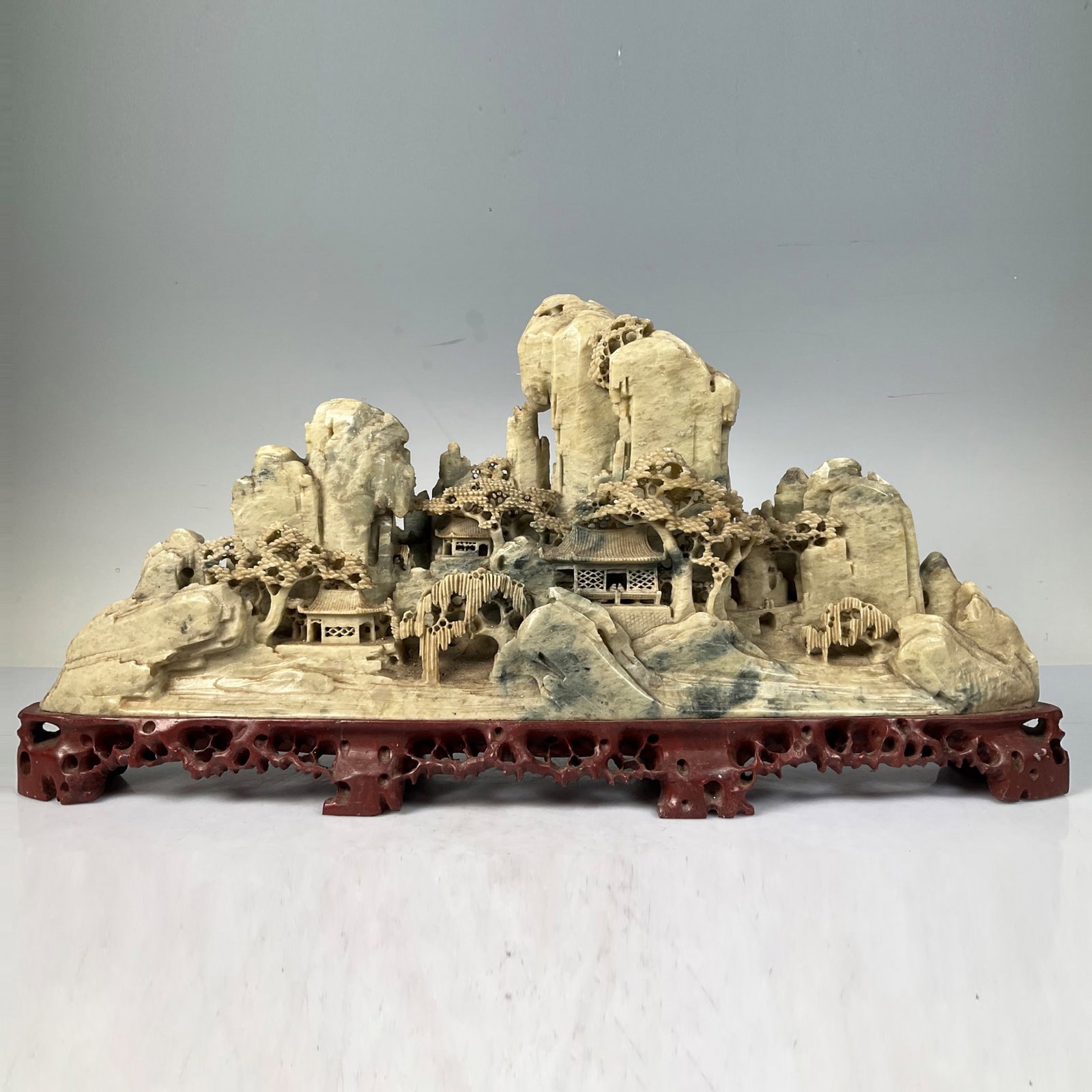 A CHINESE QINGTIAN STONE LANDSCAPE CARVING (1 of 5)