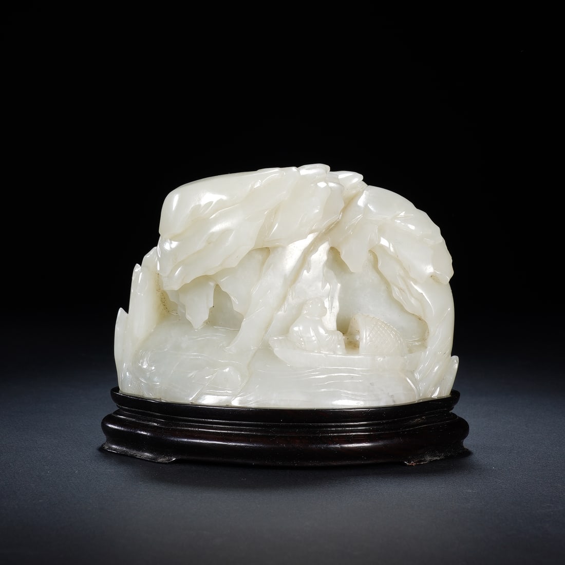 A CHINESE WHITE JADE MOUNTAIN BOULDER (1 of 8)