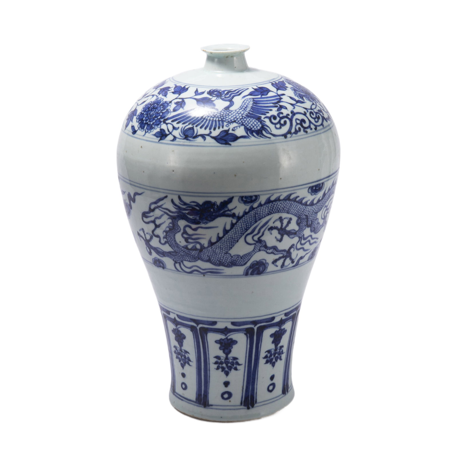 A CHINESE BLUE AND WHITE PORCELAIN VASE, YUAN (1 of 10)