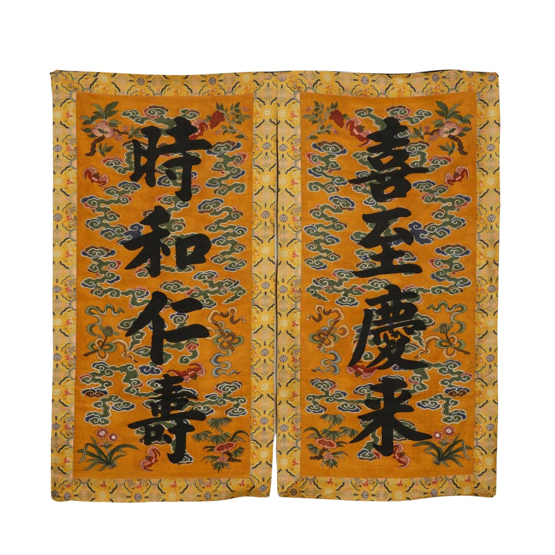 A PAIR OF CHINESE KESI CALLIGRAPHY PANELS (1 of 6)