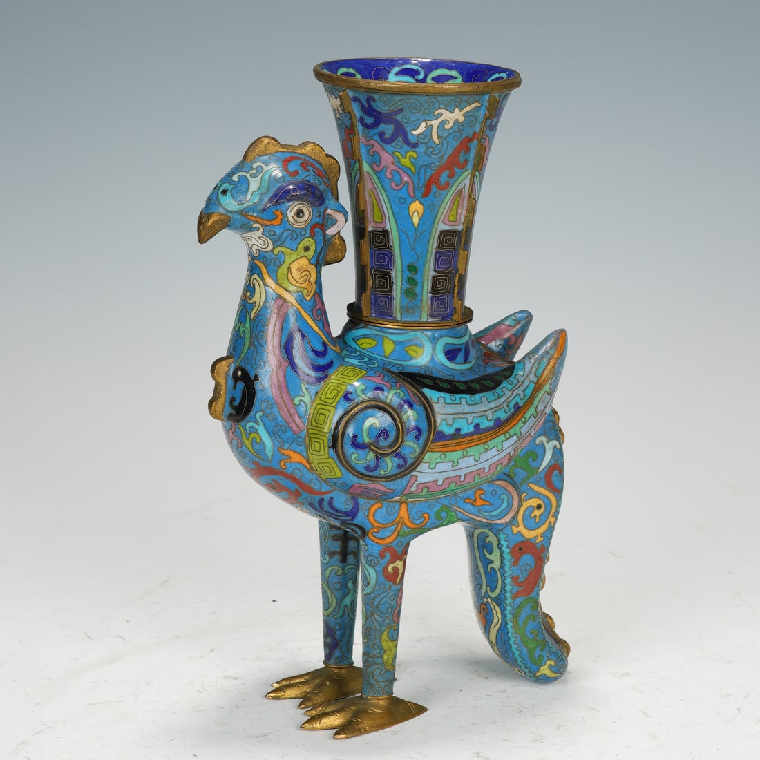 A CHINESE CLOISONNÉ ENAMEL PHOENIX VASE (1 of 8)