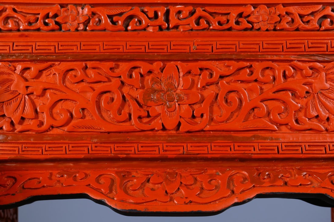 A CHINESE CINNABAR LACQUER TABLE SCREEN - 4