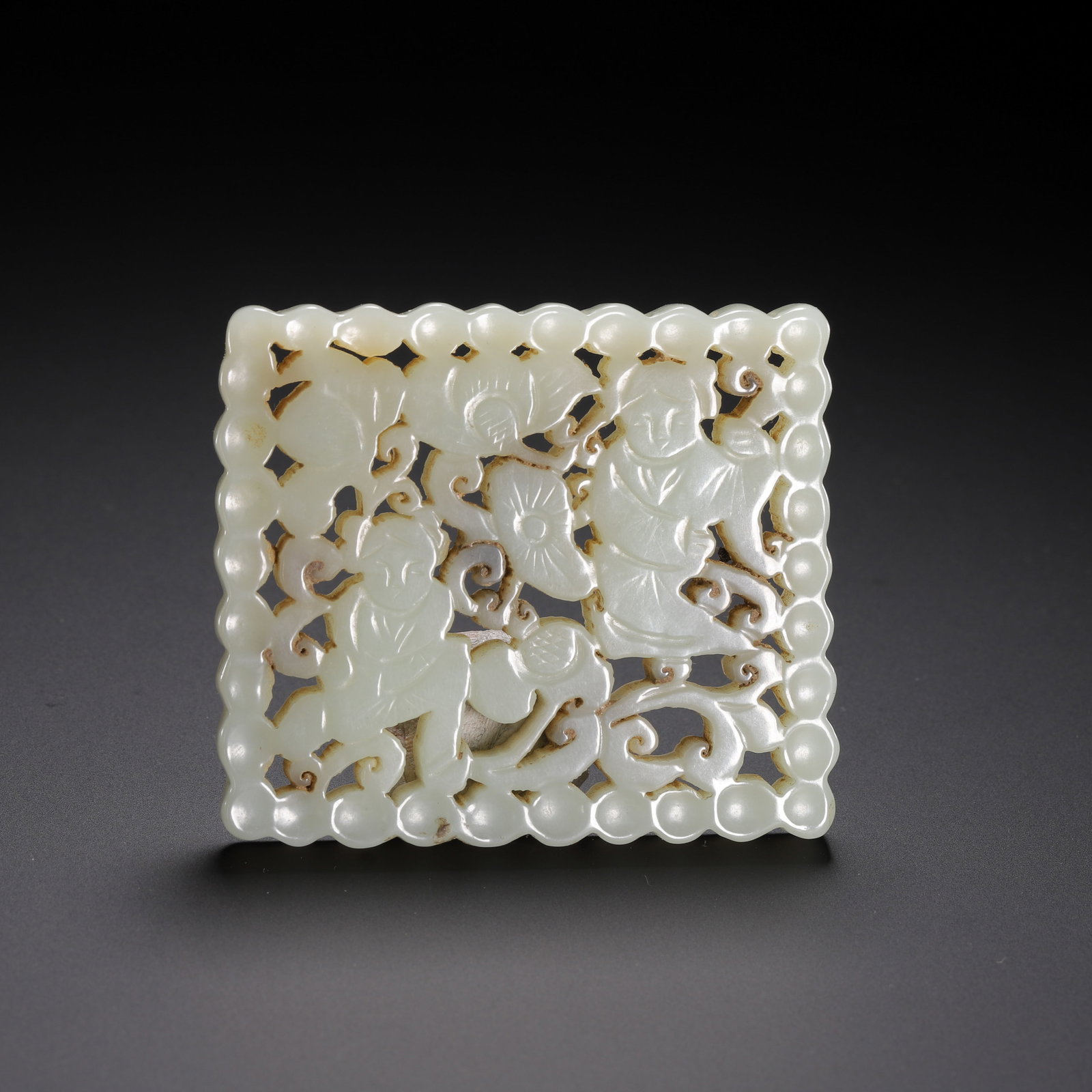 CHINESE HETIAN JADE FIGURAL PLAQUE (1 of 9)