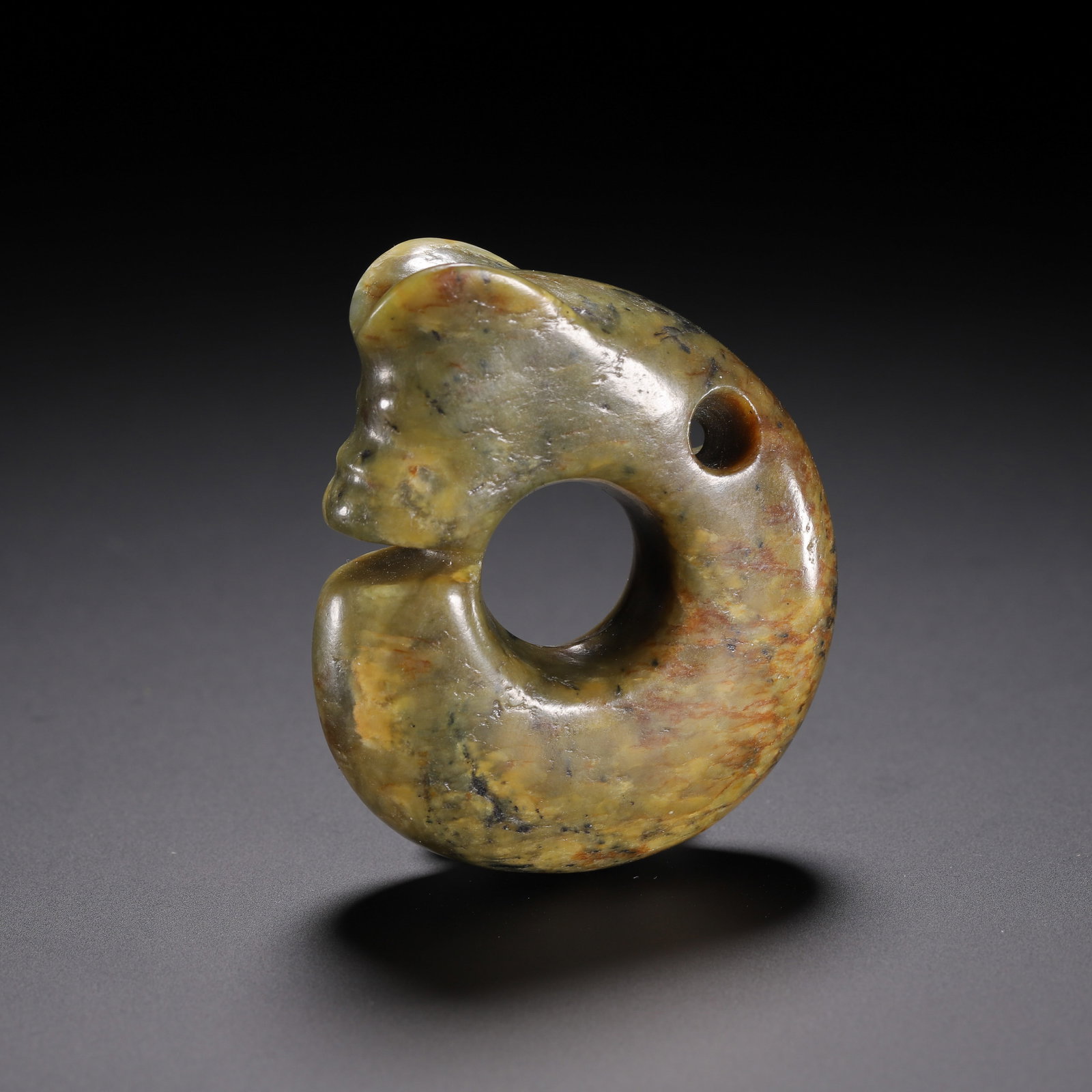 CHINESE HETIAN JADE PIG-DRAGON PENDANT (1 of 9)