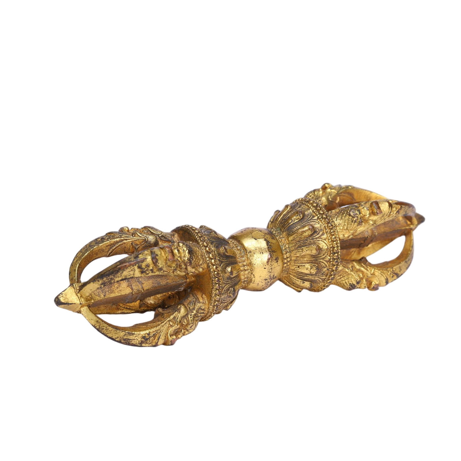 A CHINESE GILT-BRONZE VAJRA RITUAL IMPLEMENT (1 of 9)