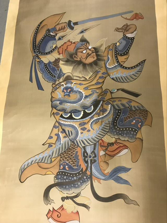 Large Asian Samurai Scroll (1 of 10)