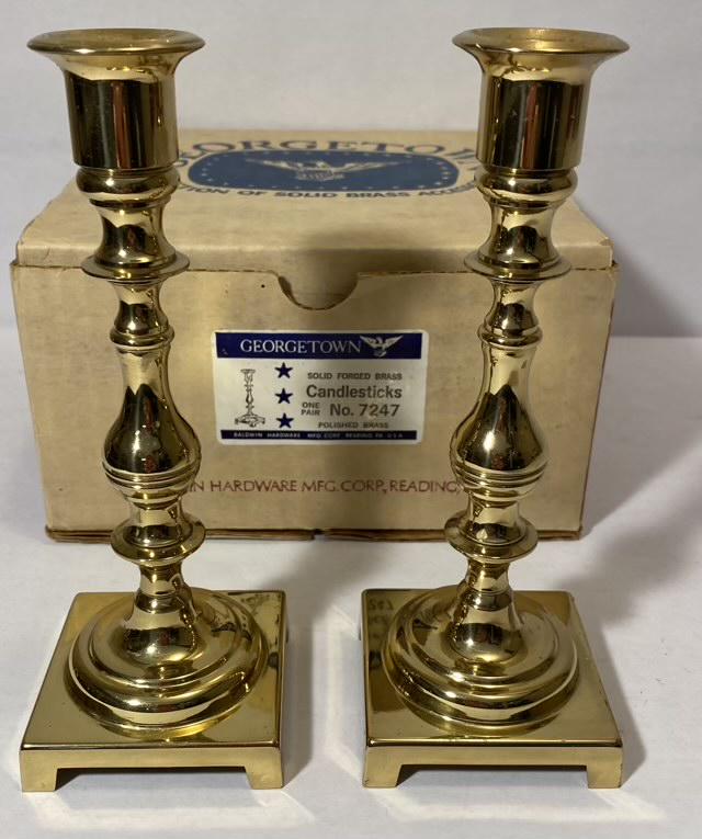 Georgetown Brass candle Sticks (1 of 4)