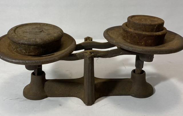 Cast iron Balance Scale with Weights (1 of 4)